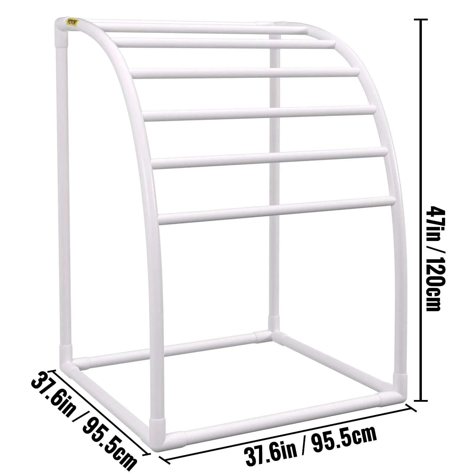 Outdoor Pool Towel Rack with 5–8 Bars, PVC Freestanding Organizer-T Shape 5 Bar / United States