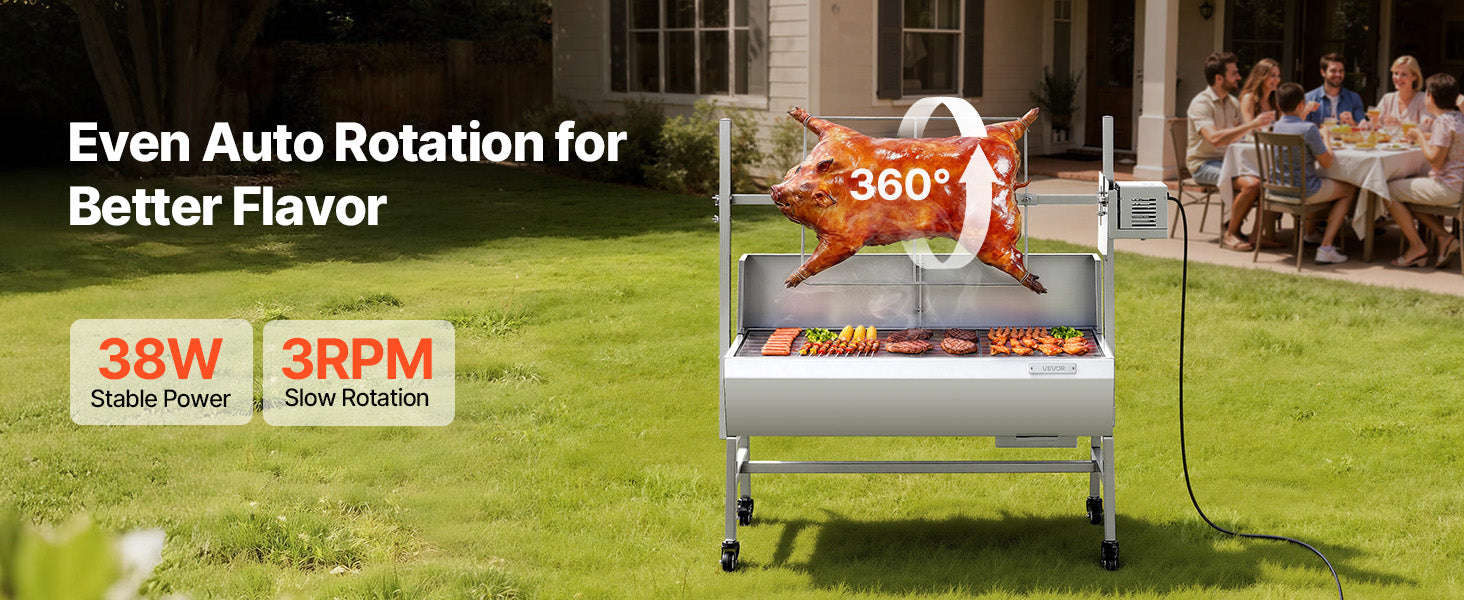 Outdoor Rotisserie Grill with 132 lbs Load Capacity-37inch / spain