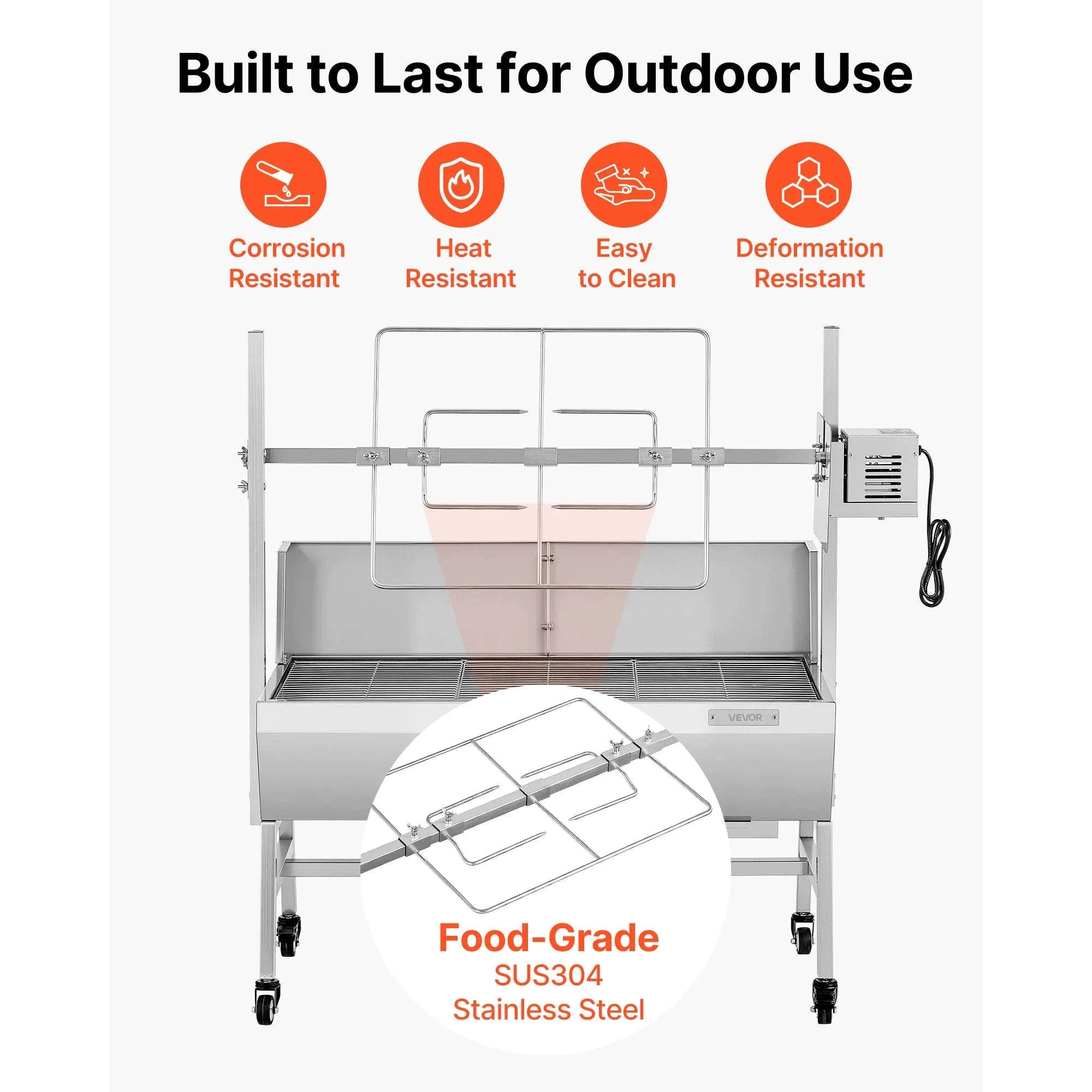 Outdoor Rotisserie Grill with 132 lbs Load Capacity-37inch / spain