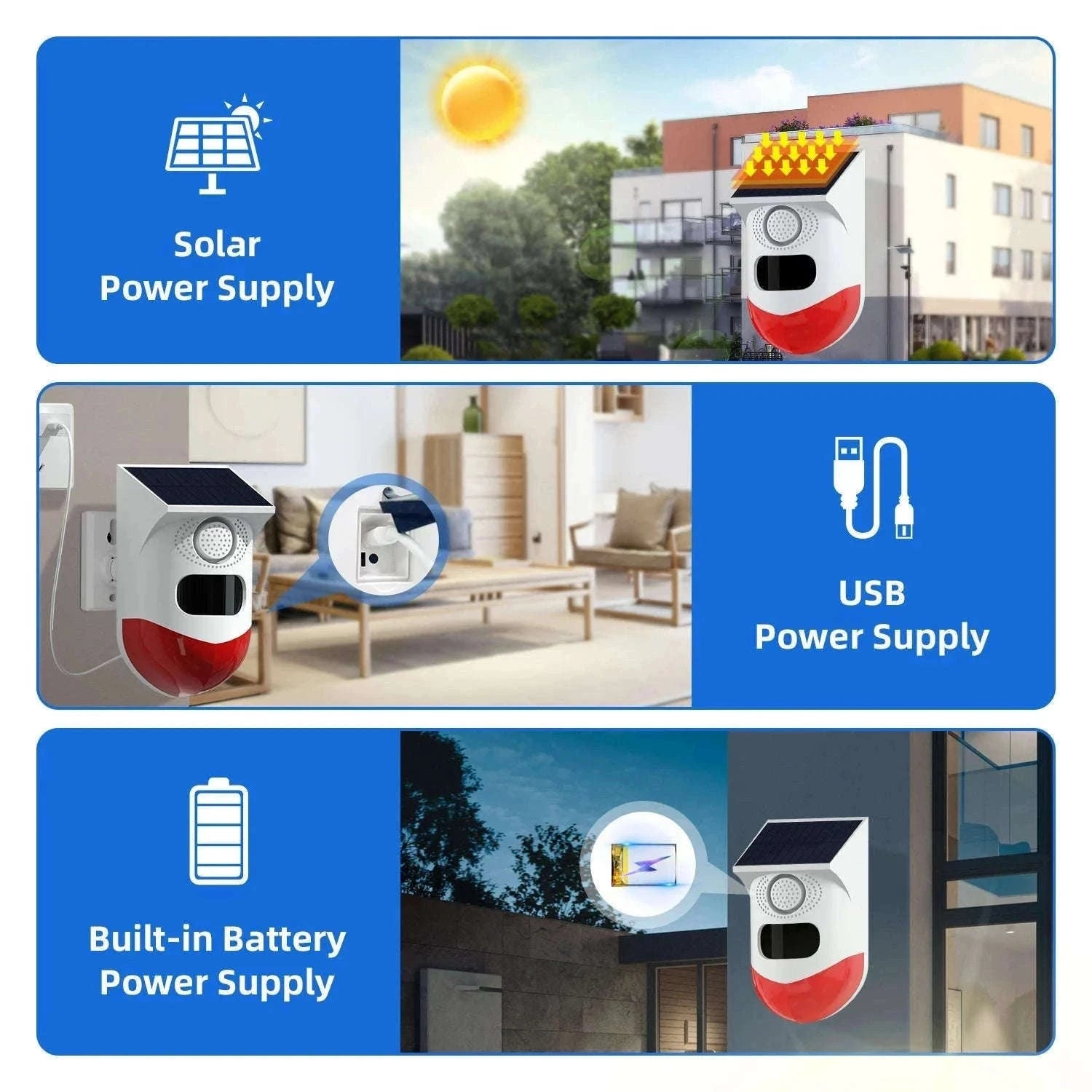 Outdoor Solar PIR Infrared Alarm with WiFi, 433MHz Options-CT80D