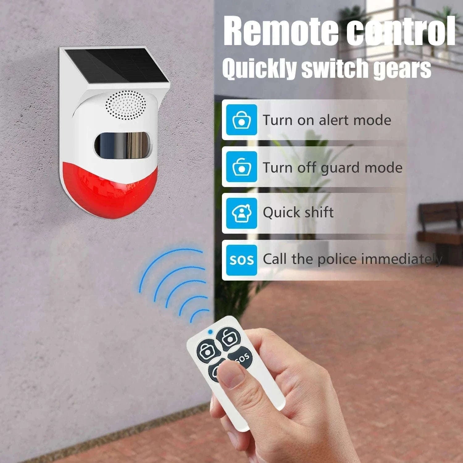 Outdoor Solar PIR Infrared Alarm with WiFi, 433MHz Options-CT80D