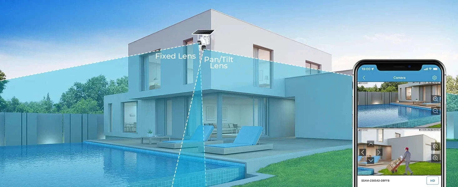 Outdoor Solar Security Camera with Dual Motion Detection and Night Vision-PIR-GB217H-WIFI / Mexico