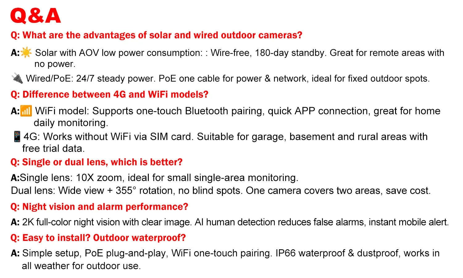 Outdoor Solar Security Camera with Dual Motion Detection and Night Vision-PIR-GB217H-WIFI / Mexico