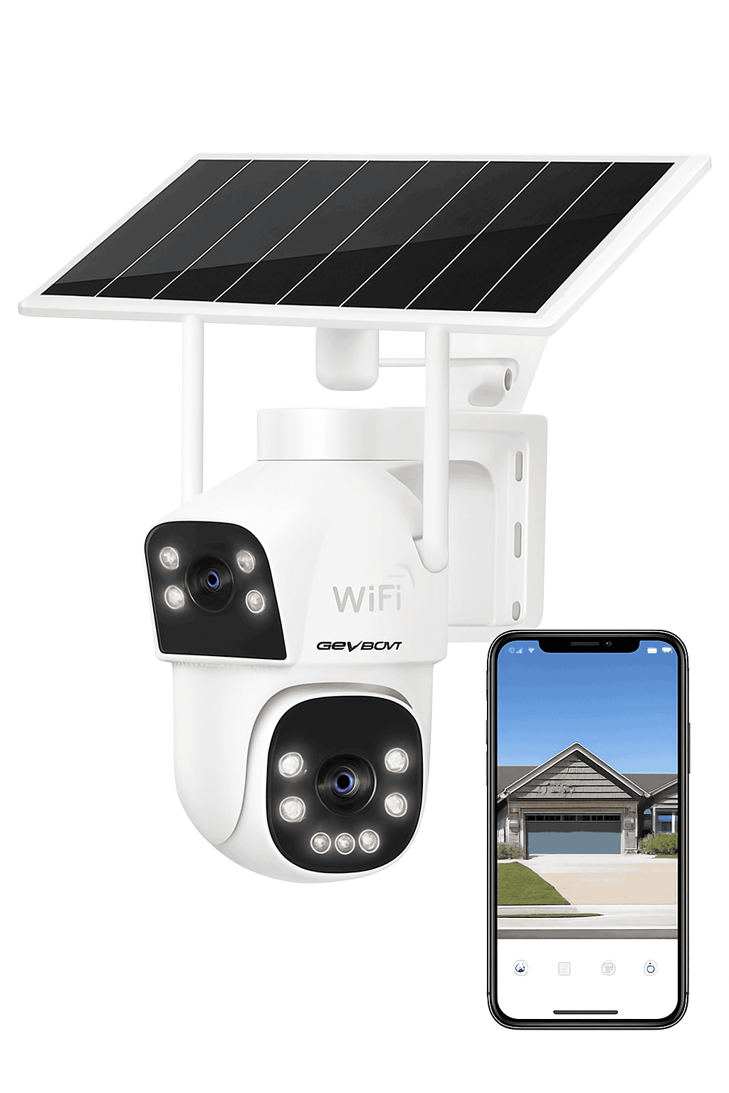 Outdoor Solar Security Camera with Dual Motion Detection and Night Vision-PIR-GB217H-WIFI / Mexico