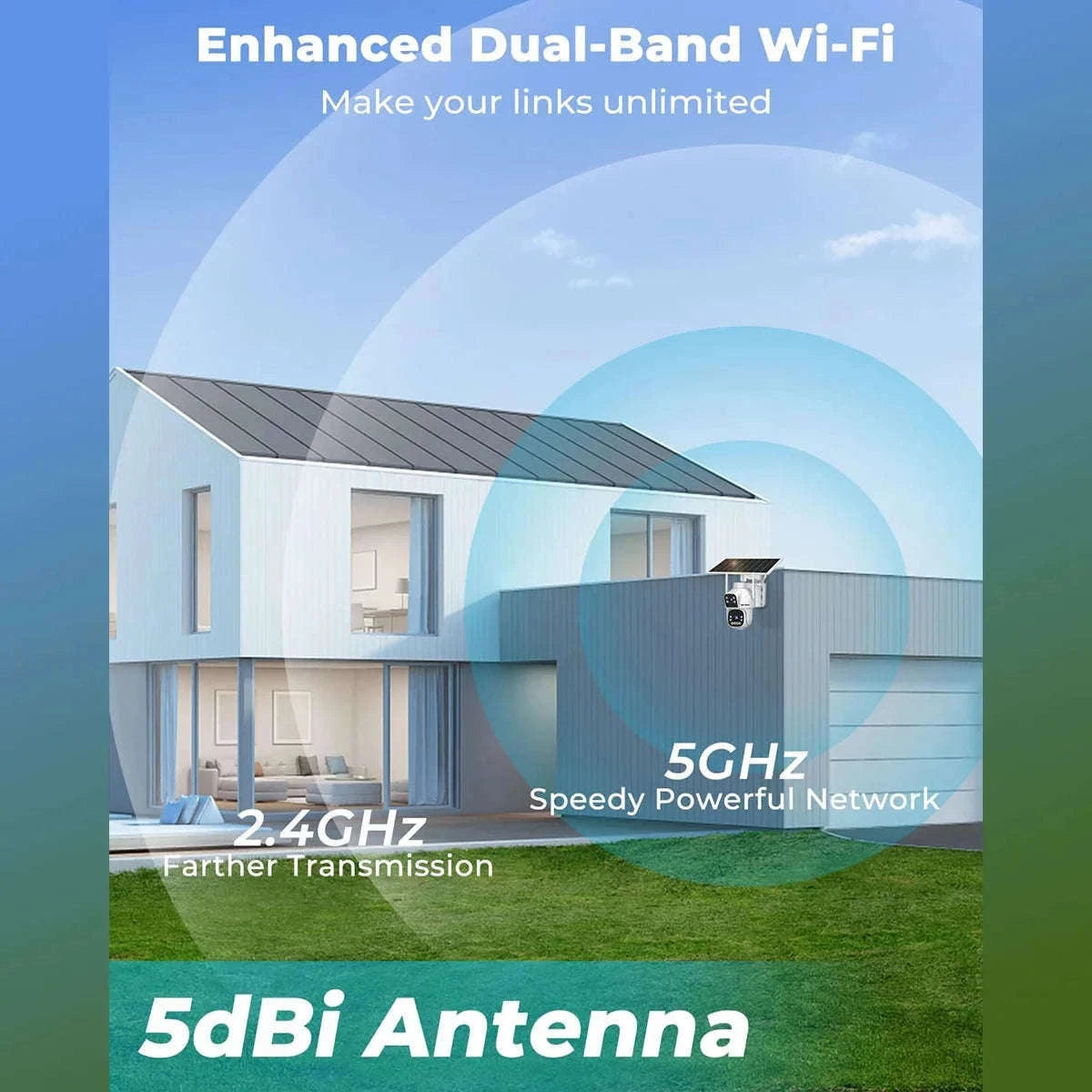 Outdoor Solar Security Camera with Dual Motion Detection and Night Vision-PIR-GB217H-WIFI / Mexico