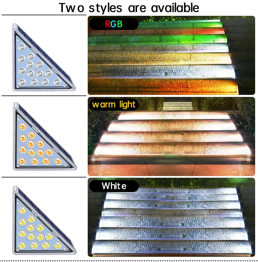 Outdoor Solar Step Lamp-6pcs / Warm white
