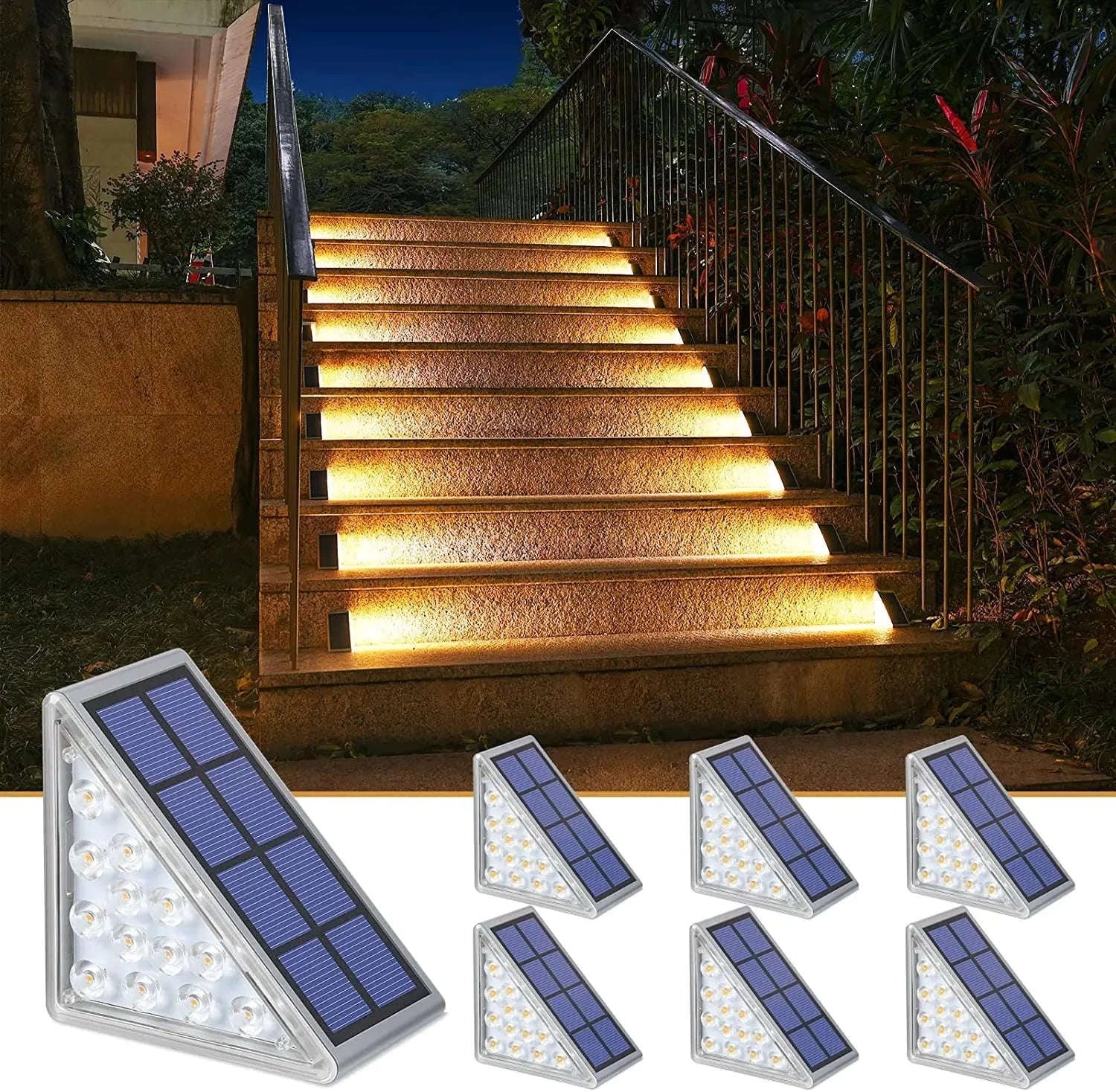 Outdoor Solar Step Lamp-6pcs / Warm white