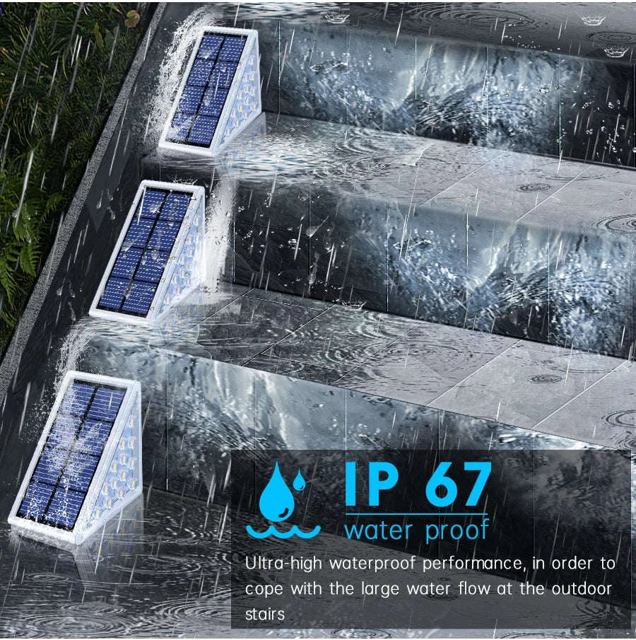 Outdoor Solar Step Lamp-6pcs / Warm white