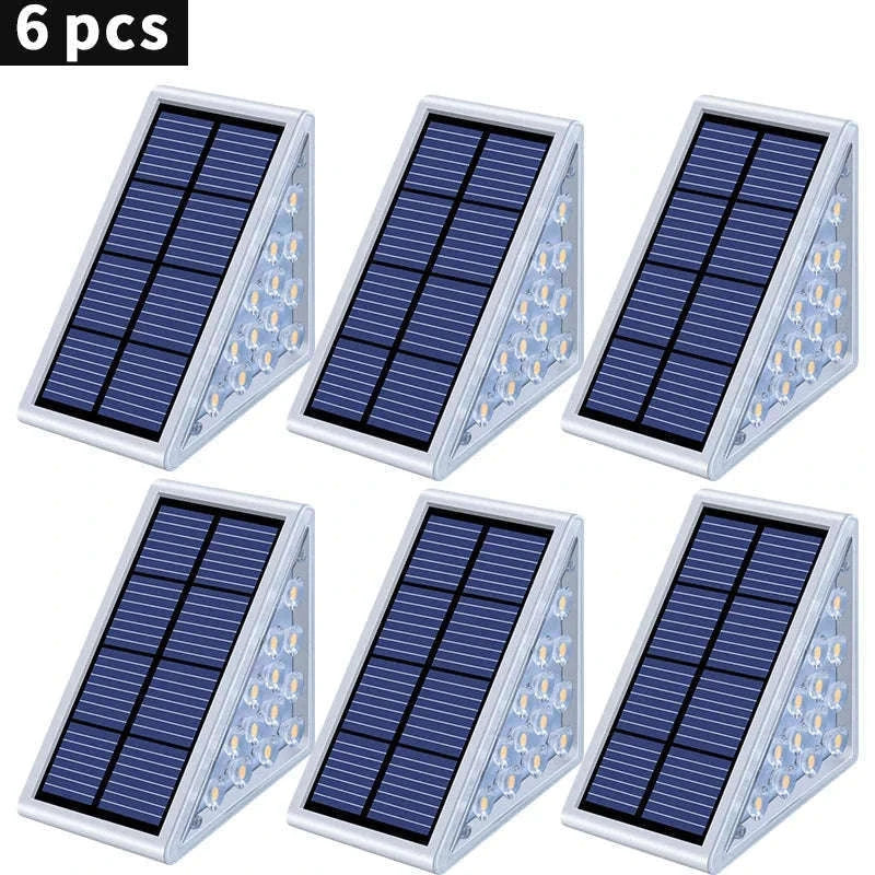 Outdoor Solar Step Lamp for Safer Paths and Stairs-6pcs / Warm white