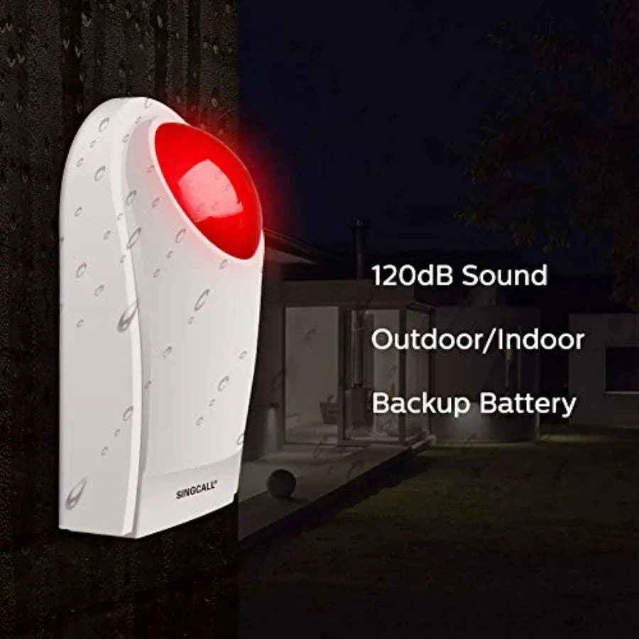 Outdoor SOS Alert System with Siren and 4 Panic Buttons-United States / red