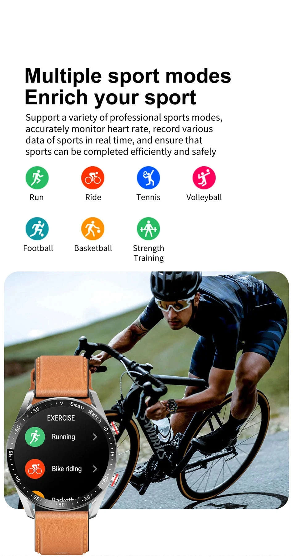 Outdoor Sports Smart Watch GT Series 1.53″ IPS-steel strip black