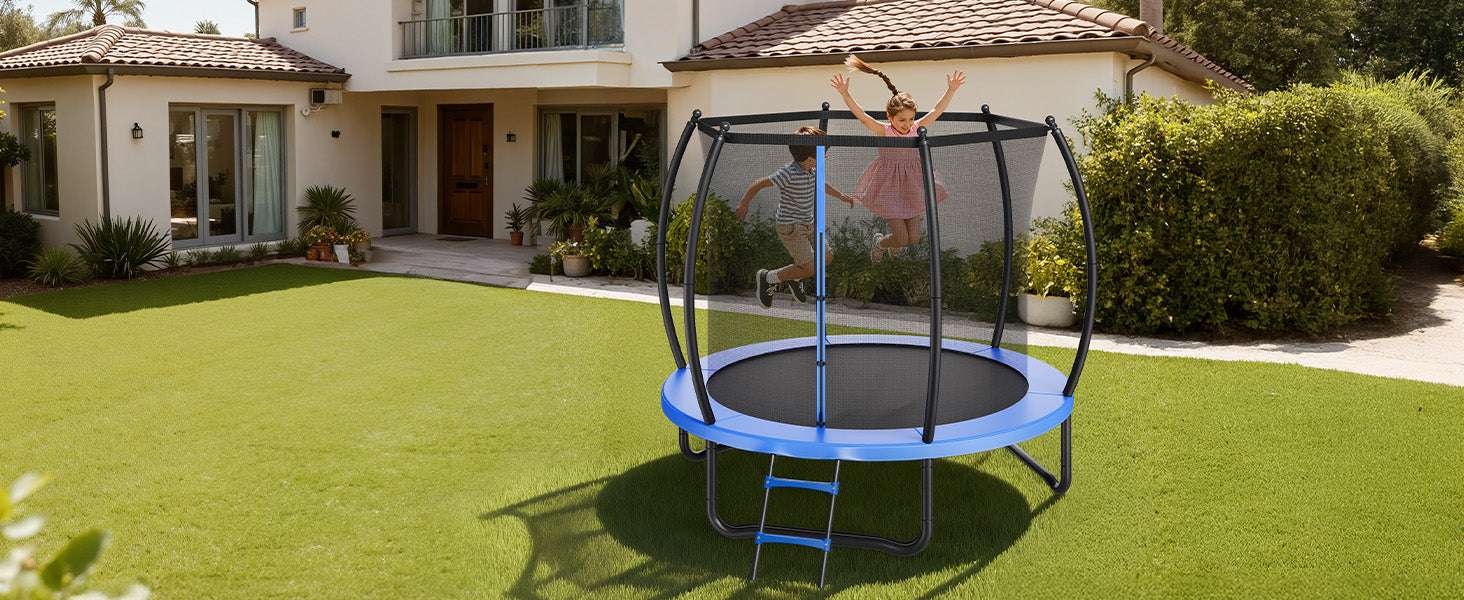 Outdoor Trampoline with Enclosure Net 8–14FT Heavy-Duty Kids Set-8FT / United States