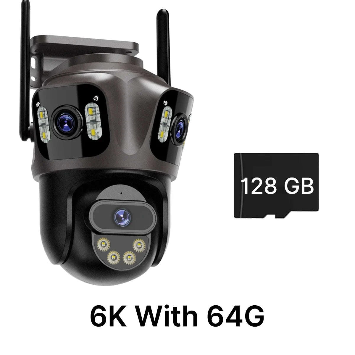 Outdoor WiFi PTZ Camera with Auto Tracking and Color Night Vision-6K With 128G Card / EU Plug / france