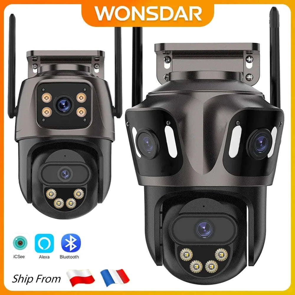 Outdoor WiFi PTZ Camera with Auto Tracking and Color Night Vision-6K With 128G Card / EU Plug / france