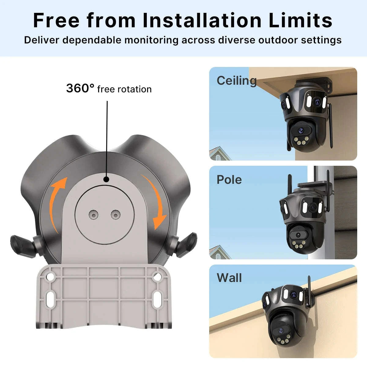 Outdoor WiFi PTZ Camera with Auto Tracking and Color Night Vision-6K With 128G Card / EU Plug / france
