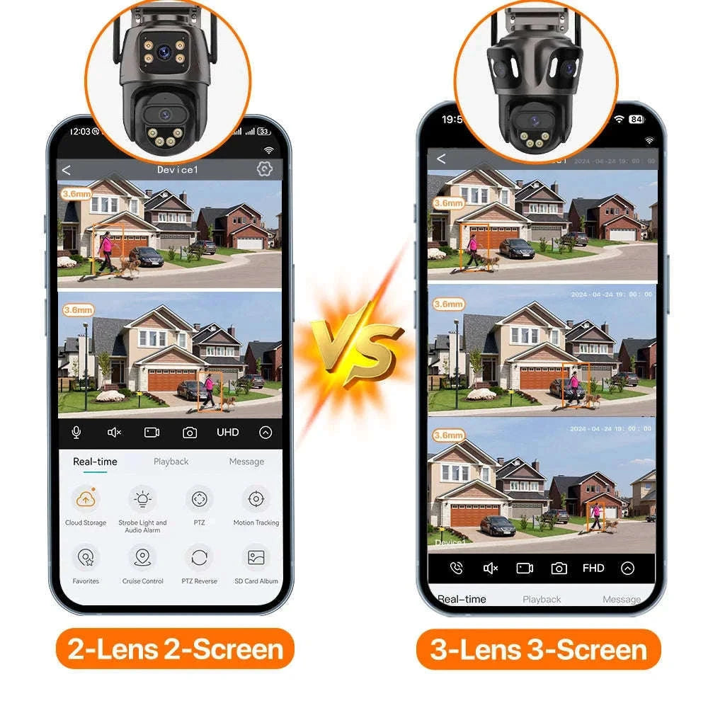 Outdoor WiFi PTZ Camera with Auto Tracking and Color Night Vision-6K With 128G Card / EU Plug / france
