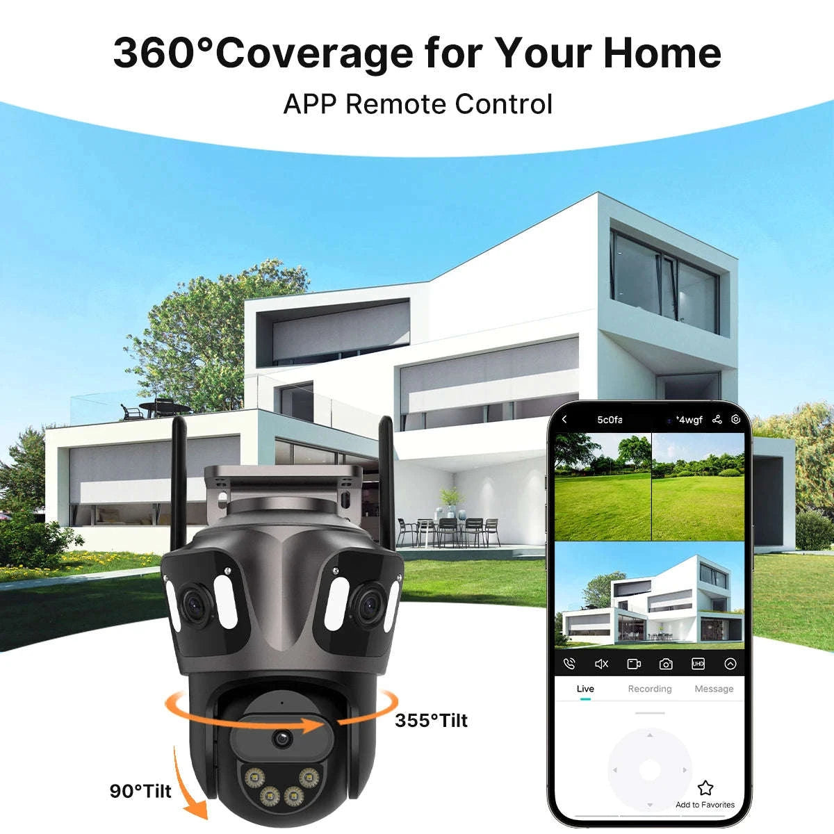 Outdoor WiFi PTZ Camera with Auto Tracking and Color Night Vision-6K With 128G Card / EU Plug / france