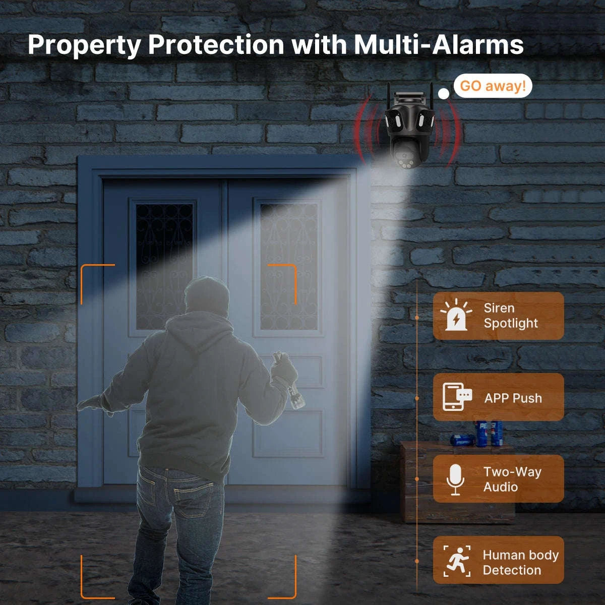 Outdoor WiFi PTZ Camera with Auto Tracking and Color Night Vision-6K With 128G Card / EU Plug / france