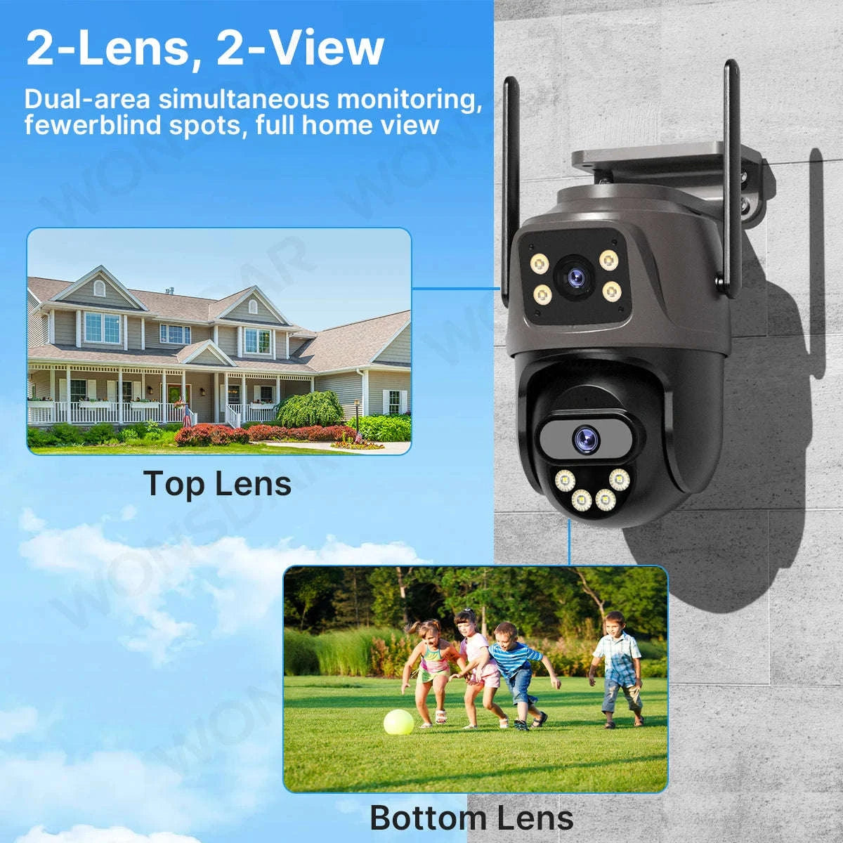 Outdoor WiFi PTZ Camera with Auto Tracking and Color Night Vision-6K With 128G Card / EU Plug / france