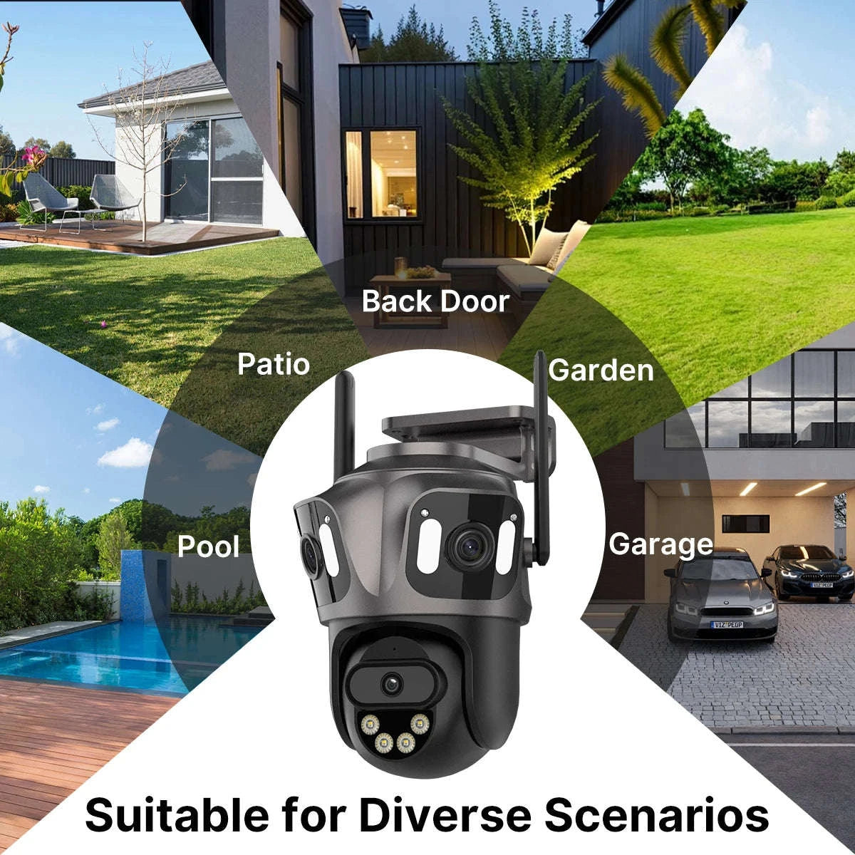 Outdoor WiFi PTZ Camera with Auto Tracking and Color Night Vision-6K With 128G Card / EU Plug / france