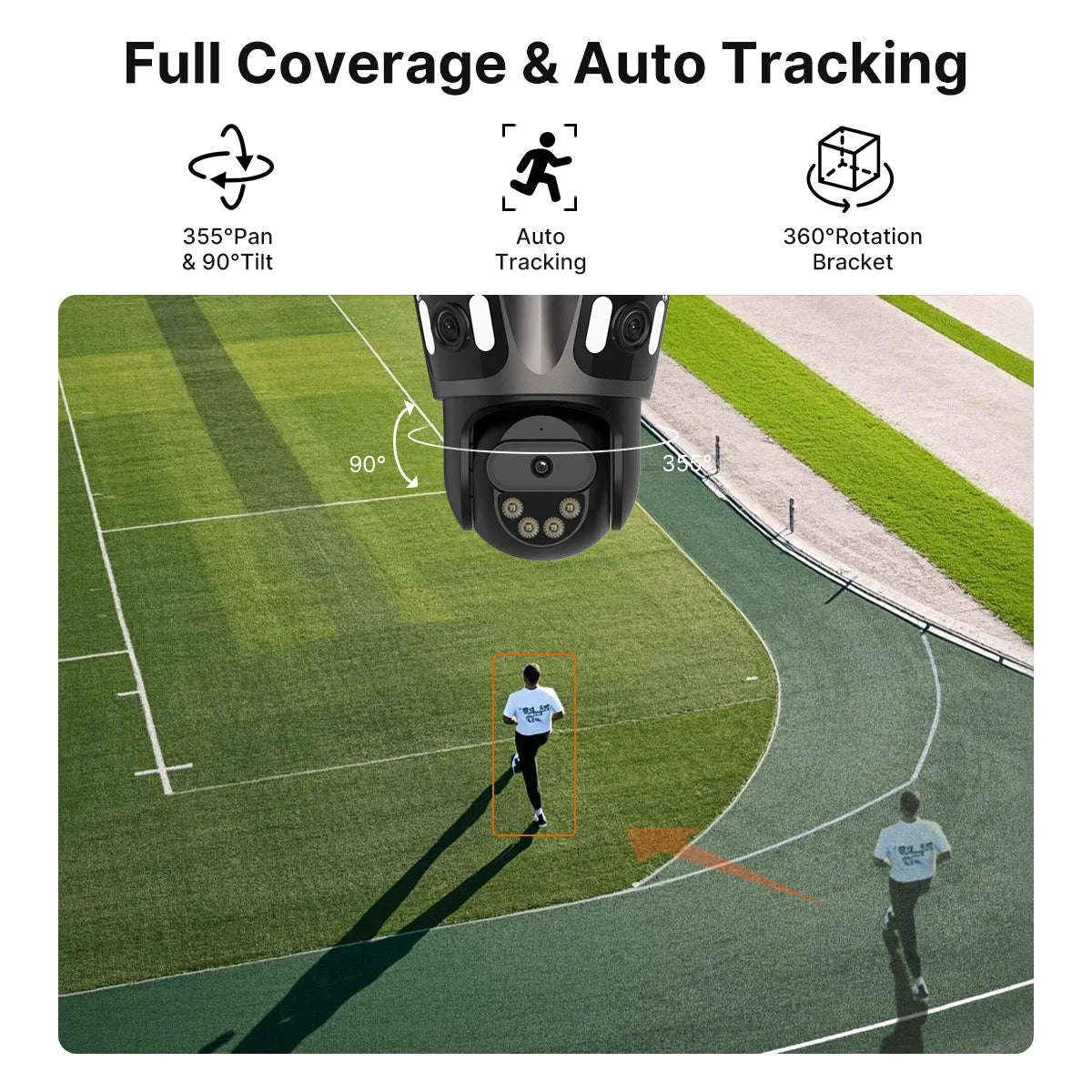 Outdoor WiFi PTZ Camera with Auto Tracking and Color Night Vision-6K With 128G Card / EU Plug / france