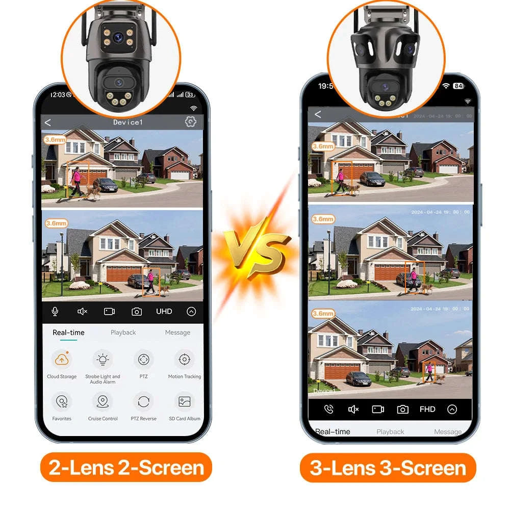 Outdoor WiFi PTZ Camera with Auto Tracking and Color Night Vision-6K With 128G Card / EU Plug / france