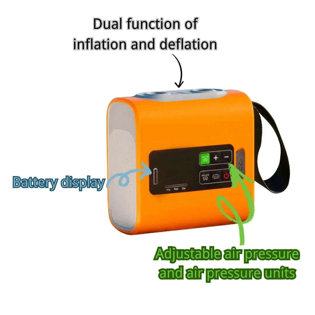 Outdoor Wireless Air Pump with Inflation and Deflation-Black