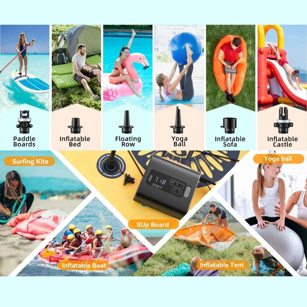 Outdoor Wireless Air Pump with Inflation and Deflation-Black