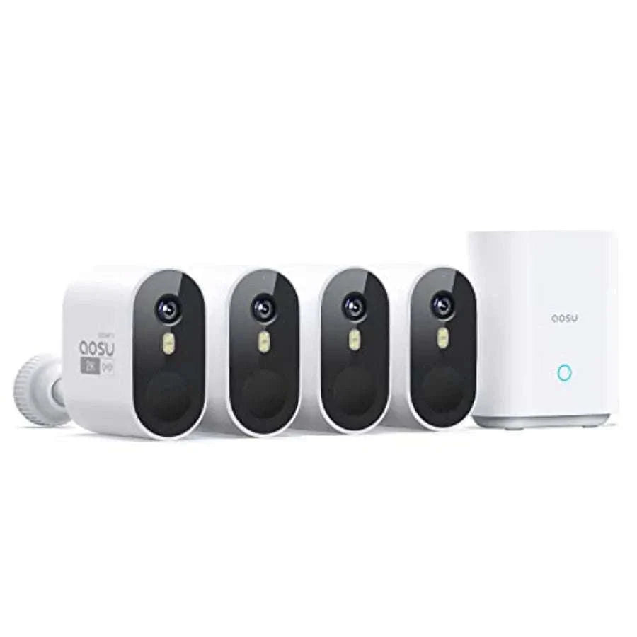 Outdoor Wireless Security Camera 4-Cam Kit, 2K Color Night Vision-United States / 4CamKit