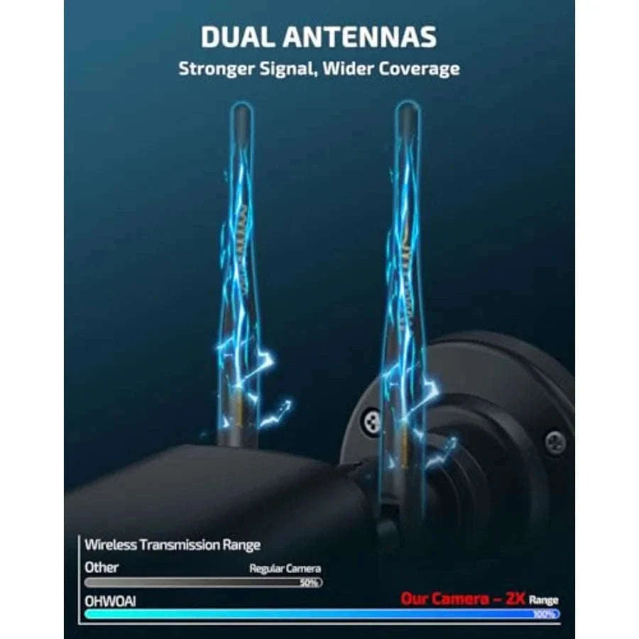Outdoor Wireless Security Camera System with Dual Antennas-United States / 8Cameras3TBHDD