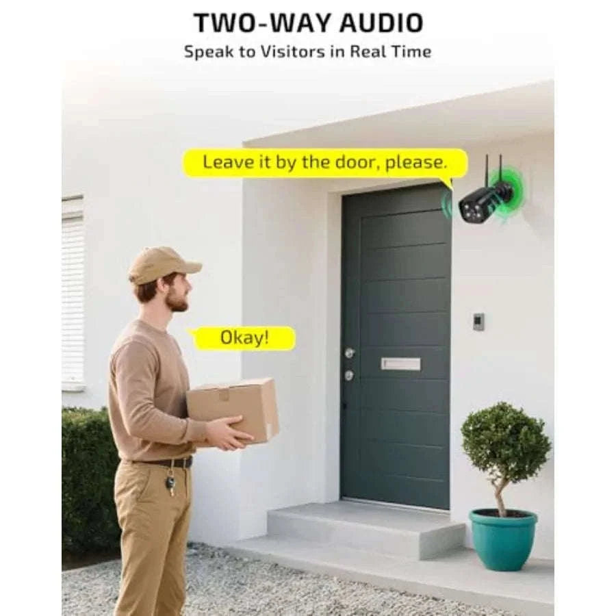 Outdoor Wireless Security Camera System with Dual Antennas-United States / 8Cameras3TBHDD