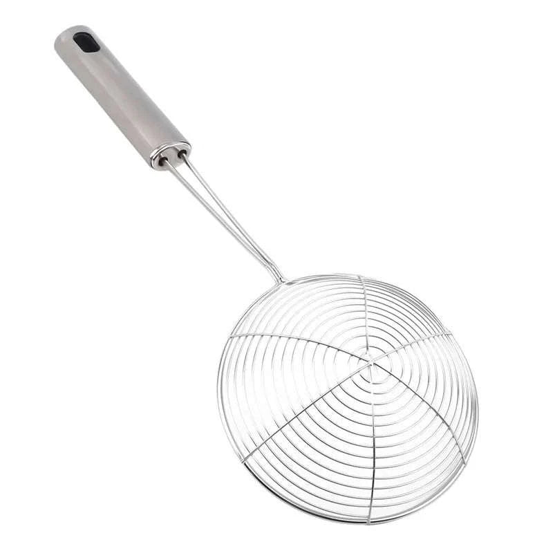 Oval Skimmer Stainless Steel Oil Strainer-silver / 33.5x13cm