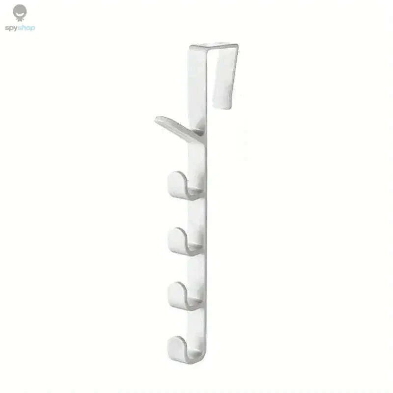 Over-the-Door Hook Organizer, 5-Hook Door Rack for Daily Storage-brown