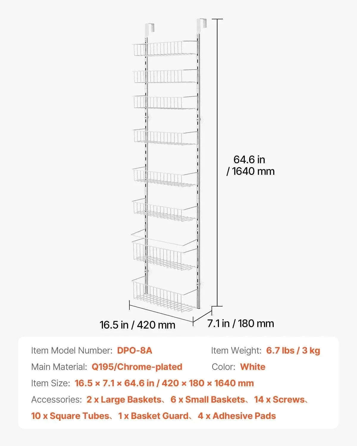 Over the Door Pantry Organizer with Adjustable Shelves-9 layers / Poland