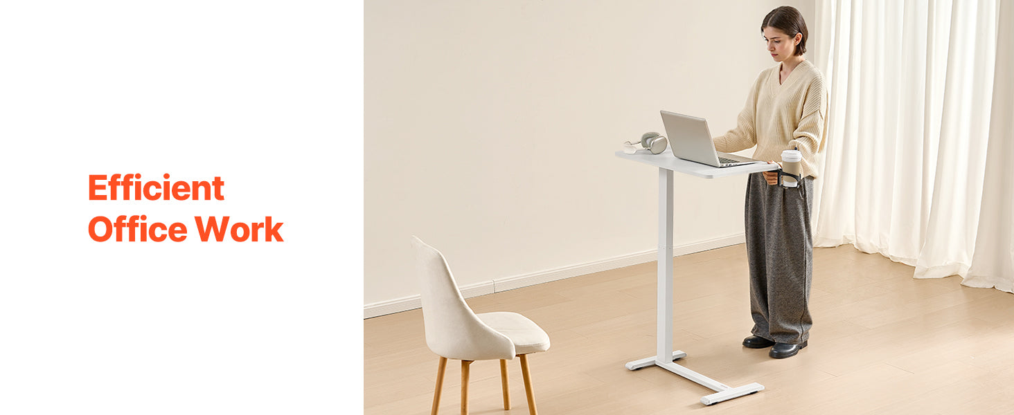 Adjustable Overbed Table with Wheels & Tilt Top for Bedside Work