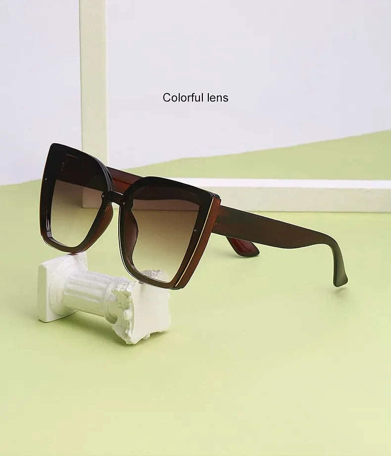 Oversized Cat Eye Sunglasses for Women-C8 Blue / ZS-8713D