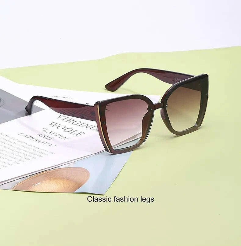 Oversized Cat Eye Sunglasses for Women-C8 Blue / ZS-8713D