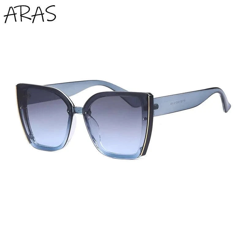 Oversized Cat Eye Sunglasses for Women-C8 Blue / ZS-8713D