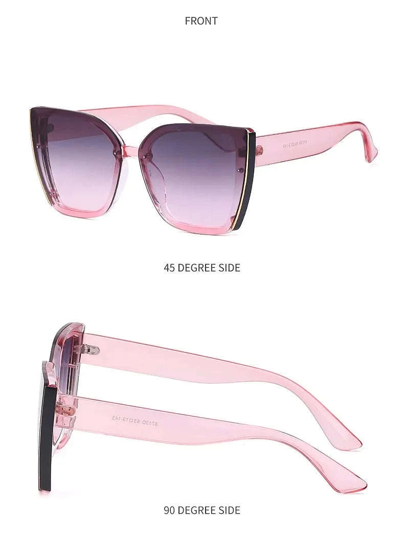 Oversized Cat Eye Sunglasses for Women-C8 Blue / ZS-8713D