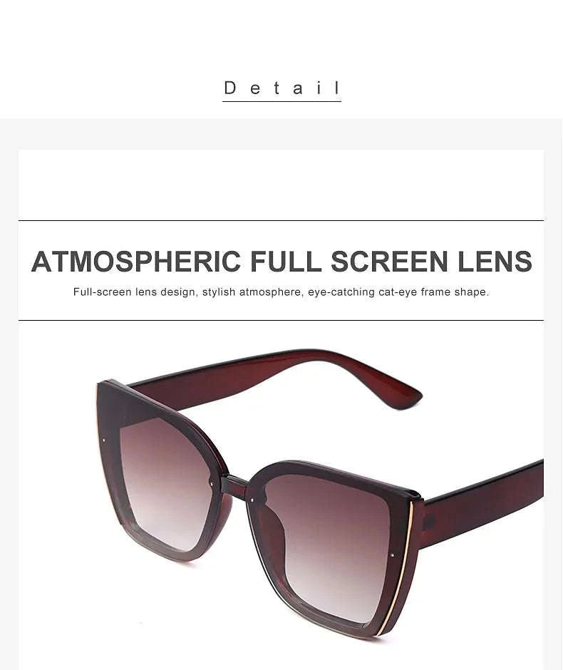 Oversized Cat Eye Sunglasses for Women-C8 Blue / ZS-8713D