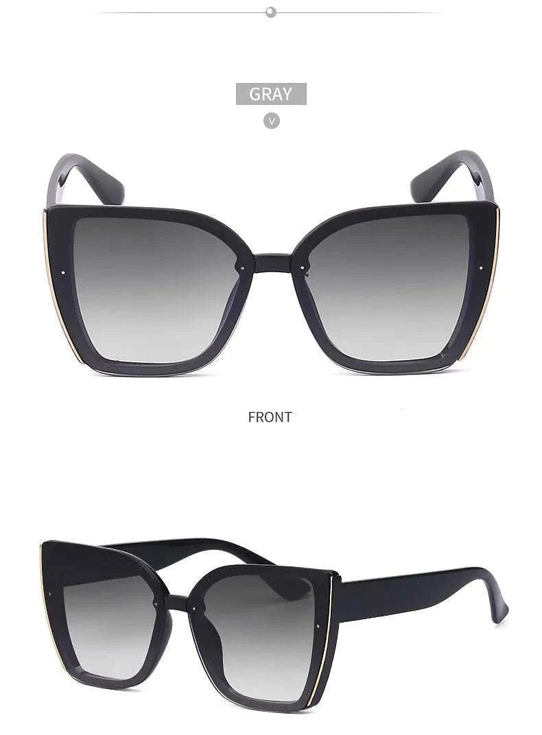 Oversized Cat Eye Sunglasses for Women with UV400 Protection-C8 Blue / ZS-8713D