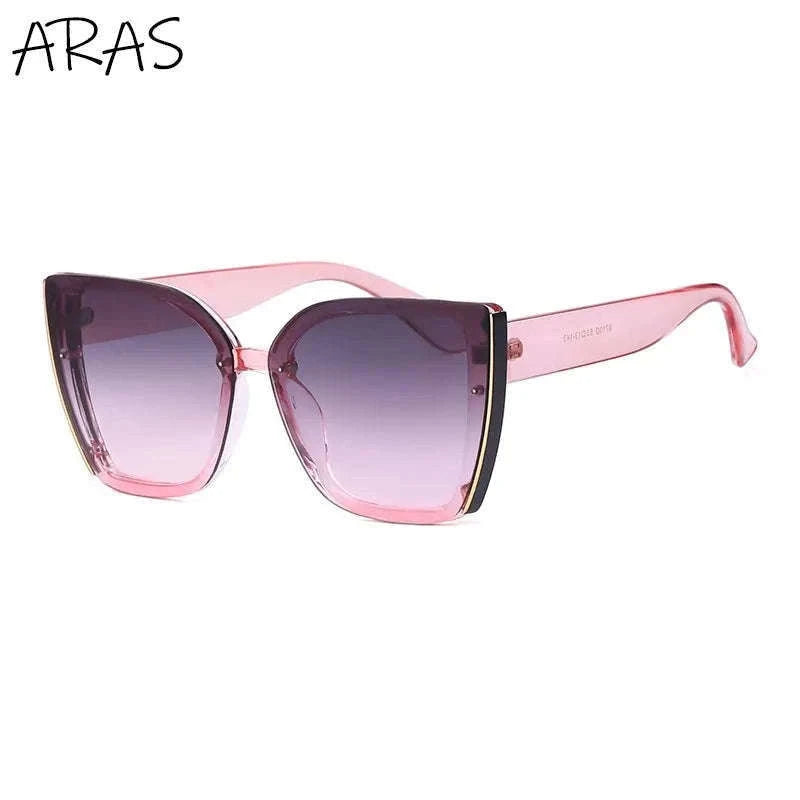 Oversized Cat Eye Sunglasses for Women with UV400 Protection-C8 Blue / ZS-8713D