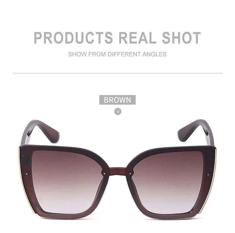 Oversized Cat Eye Sunglasses for Women with UV400 Protection-C8 Blue / ZS-8713D