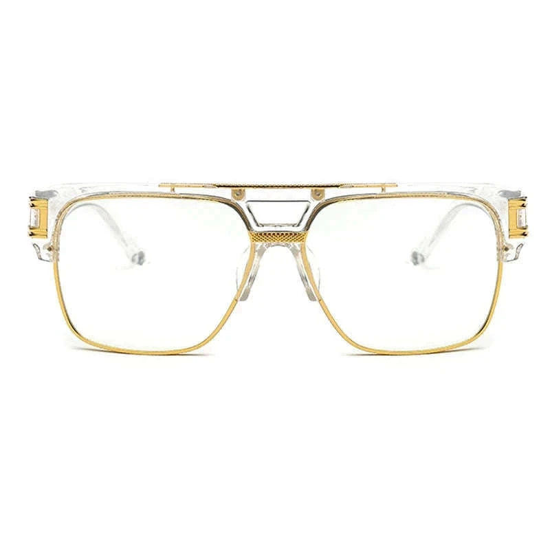 Oversized Square Glasses Frame with Clear Blue Light Lenses-C5 Clear Frame Clear