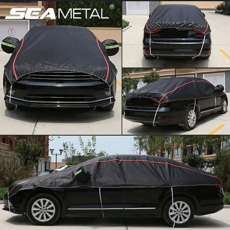 Oxford Cloth Car Cover Indoor/Outdoor Sun Protection Dustproof Waterproof Universal for Sedan SUV-SUV Silver