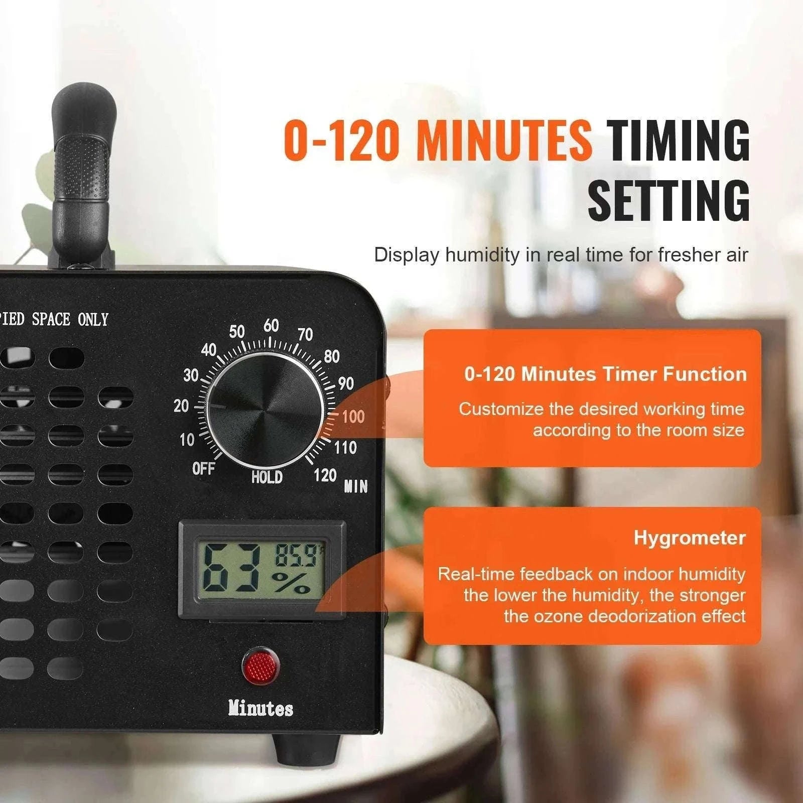 Ozone Generator 24000 mg/h High Capacity Odor Remover with Timer-24000mg / United States