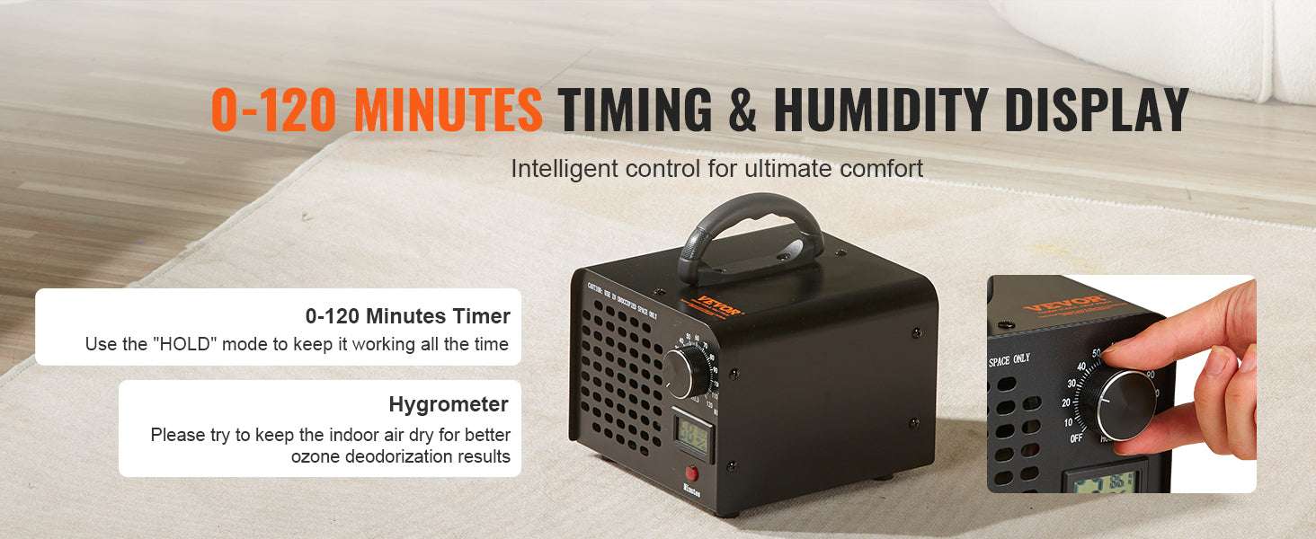 Ozone Generator 24000 mg/h High Capacity Odor Remover with Timer-24000mg / United States