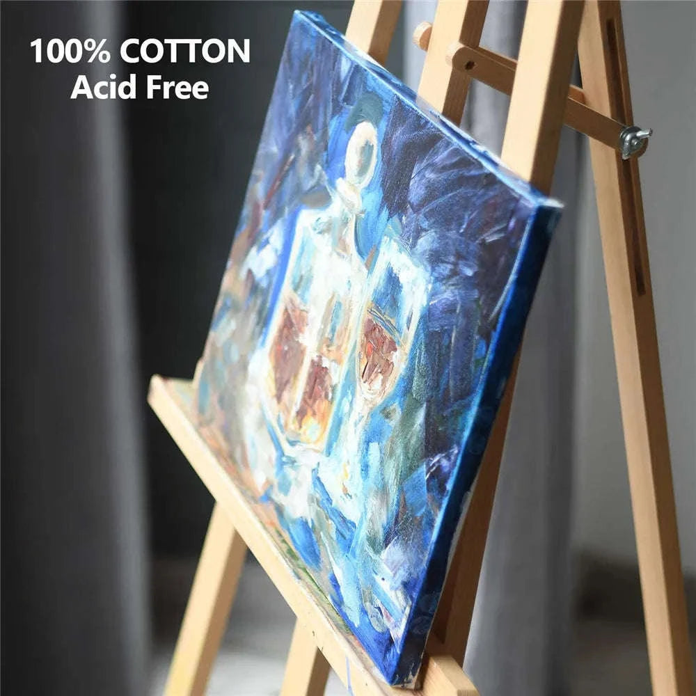 Pack of 4 White Square Artist Canvas Boards-10x10cm 4x4in-4pcs