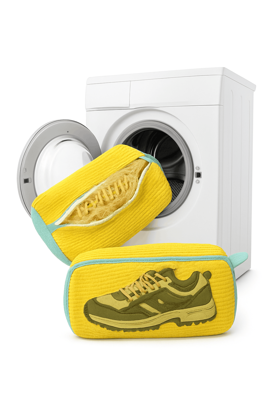 Padded Net Shoe Laundry Bag for Gentle Shoe Washing-1PCS-yellow