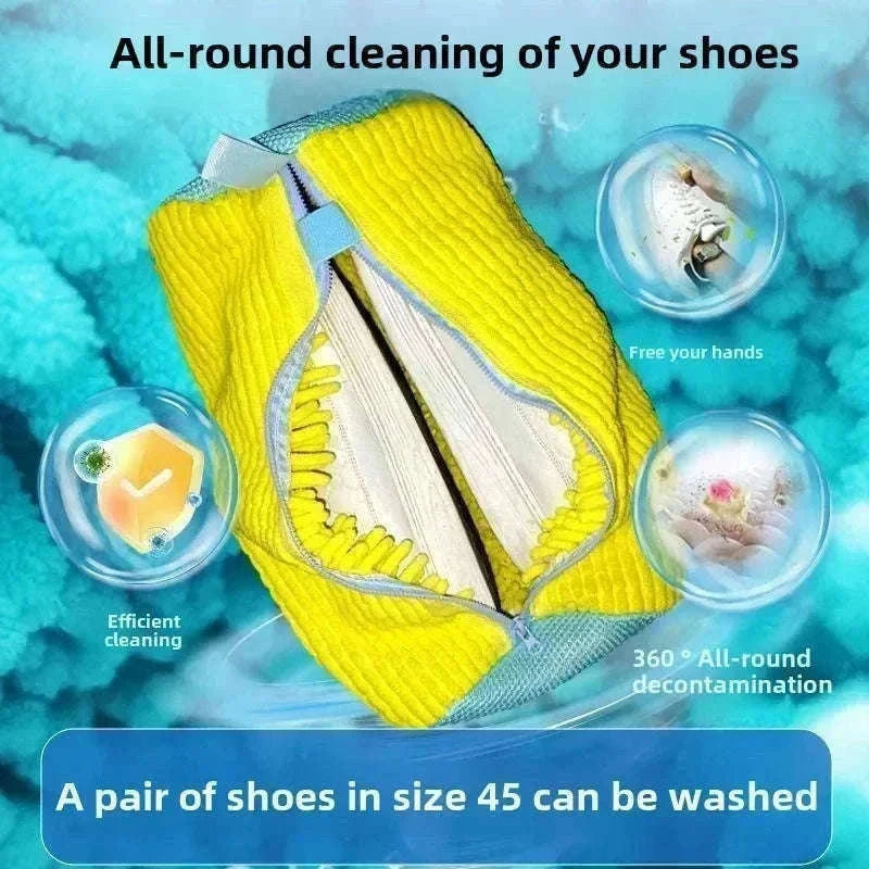Padded Net Shoe Laundry Bag for Gentle Shoe Washing-1PCS-yellow